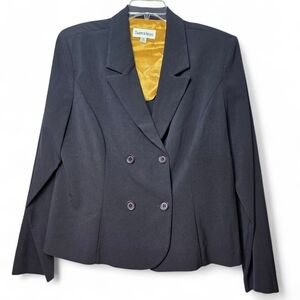 Danny And Nicole Women's Double Breasted Black Blazer 18 NWT